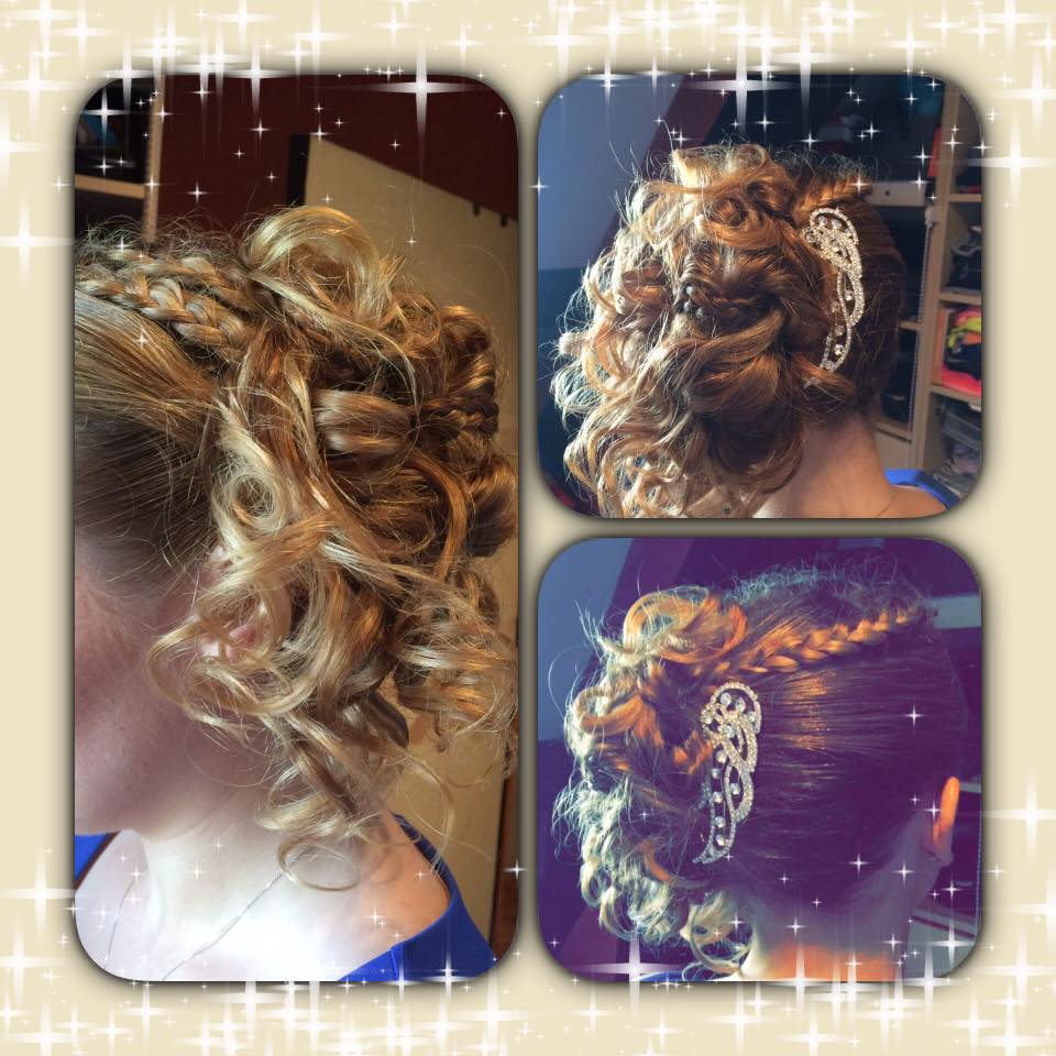 coiffure sur le cotée bouclé, tresser et accessoiriser