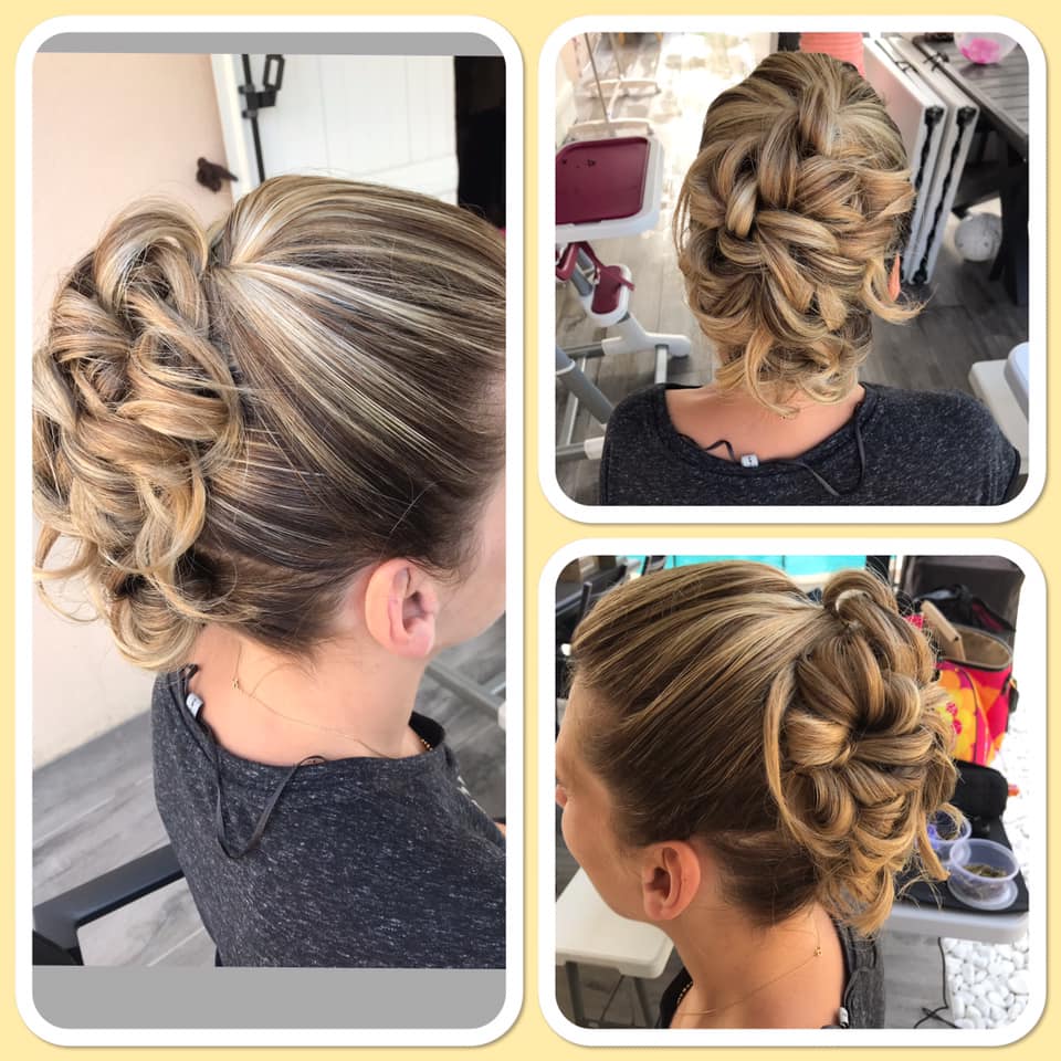 coiffure haute bouclé