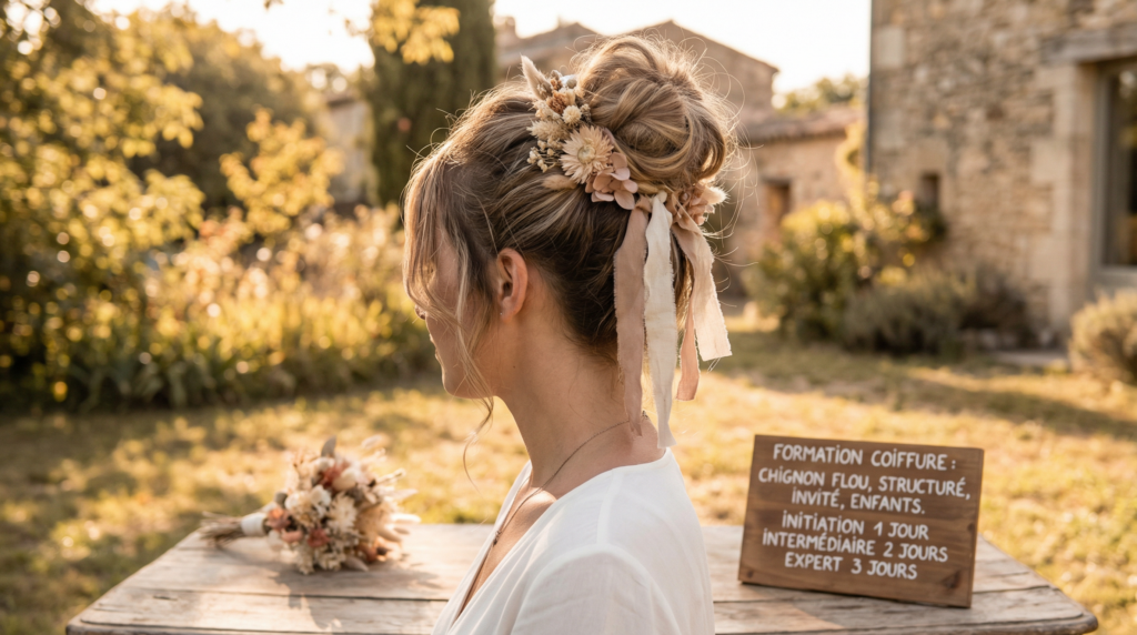 une personne avec un chignon