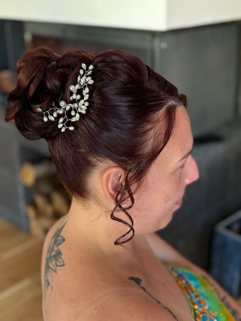 chignon haut mariée