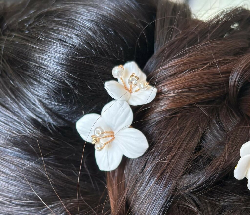épingle cheveux fleur blanche 2